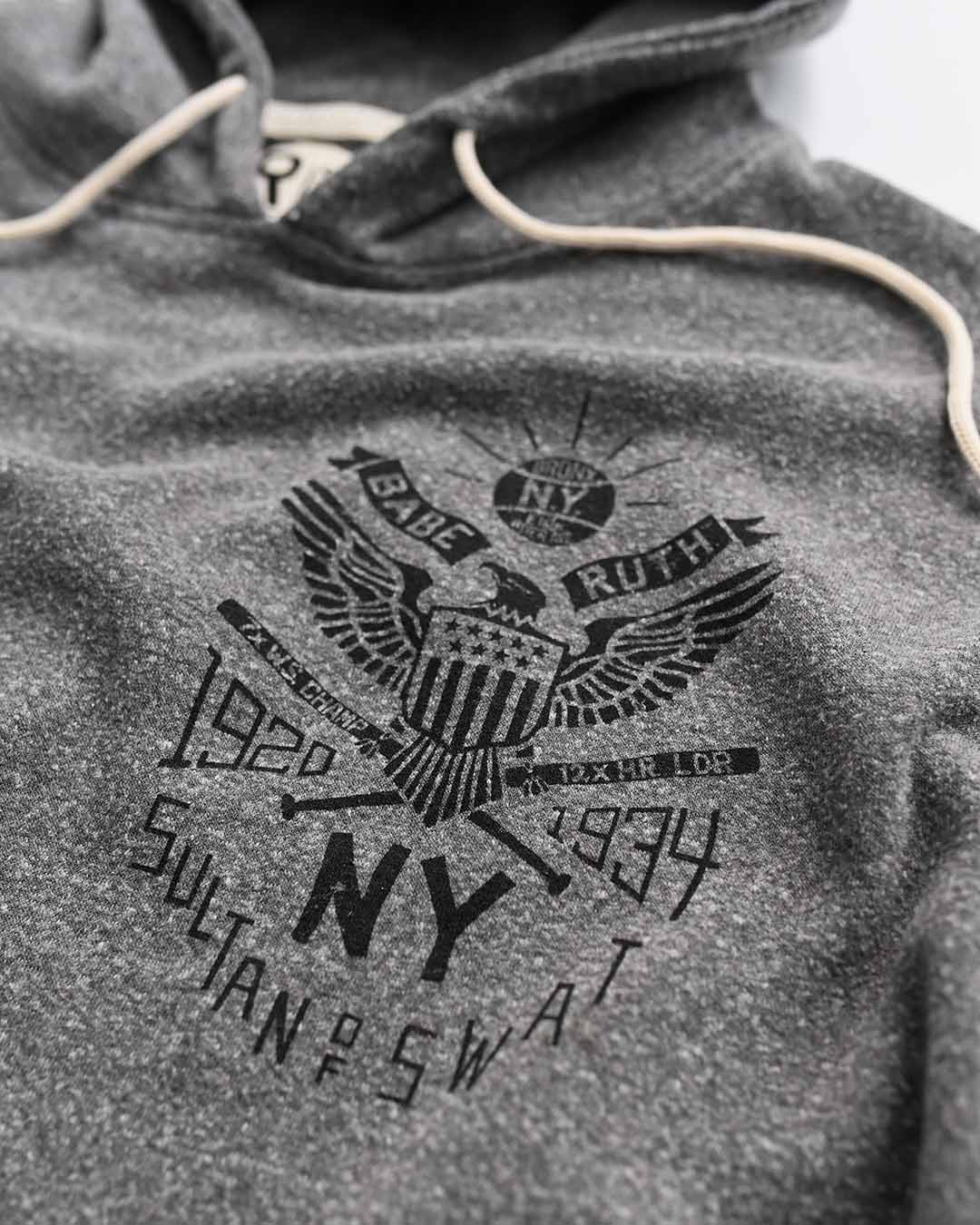 Babe Ruth NY Sultan of Swat Grey PO Hoody - Image 4