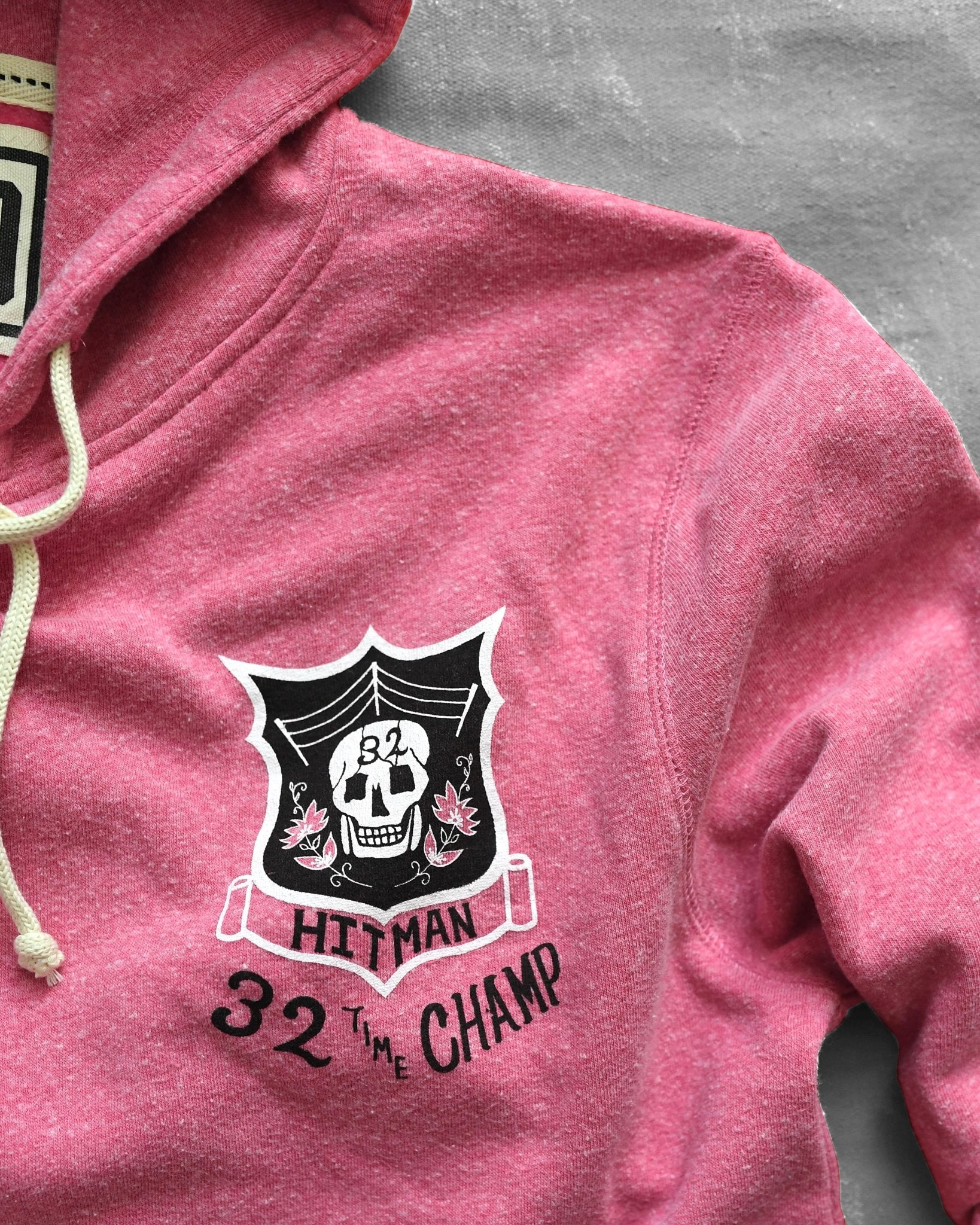 Bret Hart 32 Time Champ Pink PO Hoody - Image 3