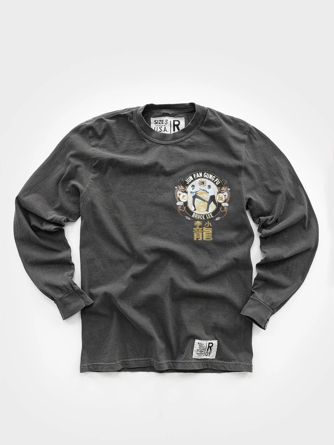 Bruce Lee Jun Fan Gung Fu Charcoal Long Sleeve Tee - Image 4
