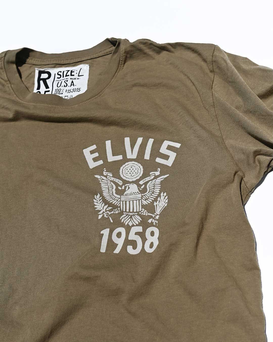 Elvis 1958 Military Olive Tee - Image 5