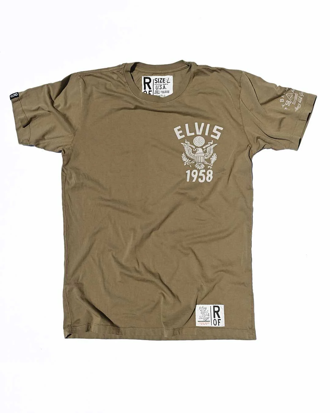 Elvis 1958 Military Olive Tee - Image 8