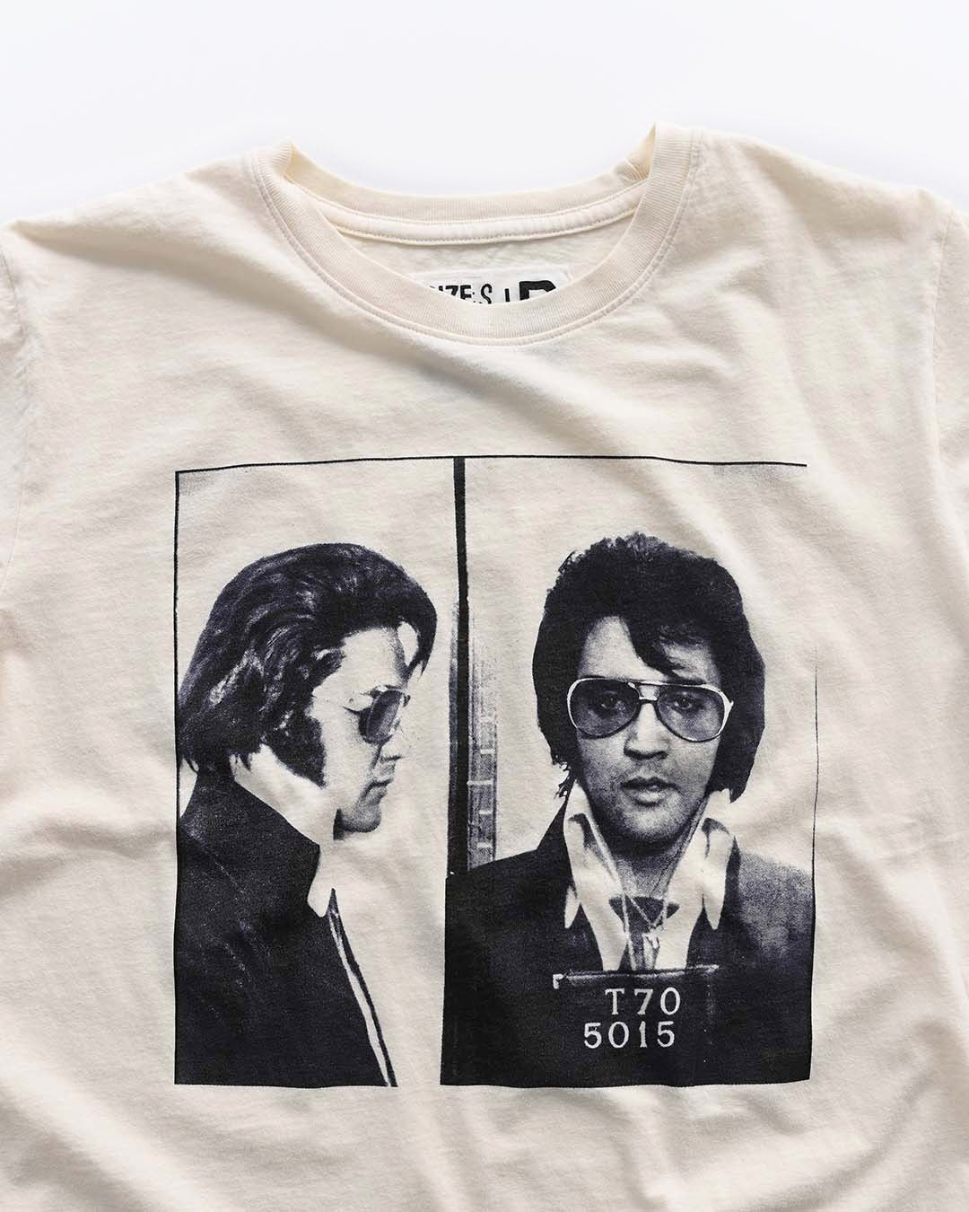 Elvis Presley Mug Shot Photo White Tee - Image 3