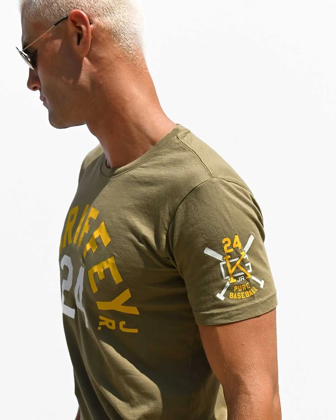 Ken Griffey Jr. "Fun Playing" Quote Olive Tee - Image 3