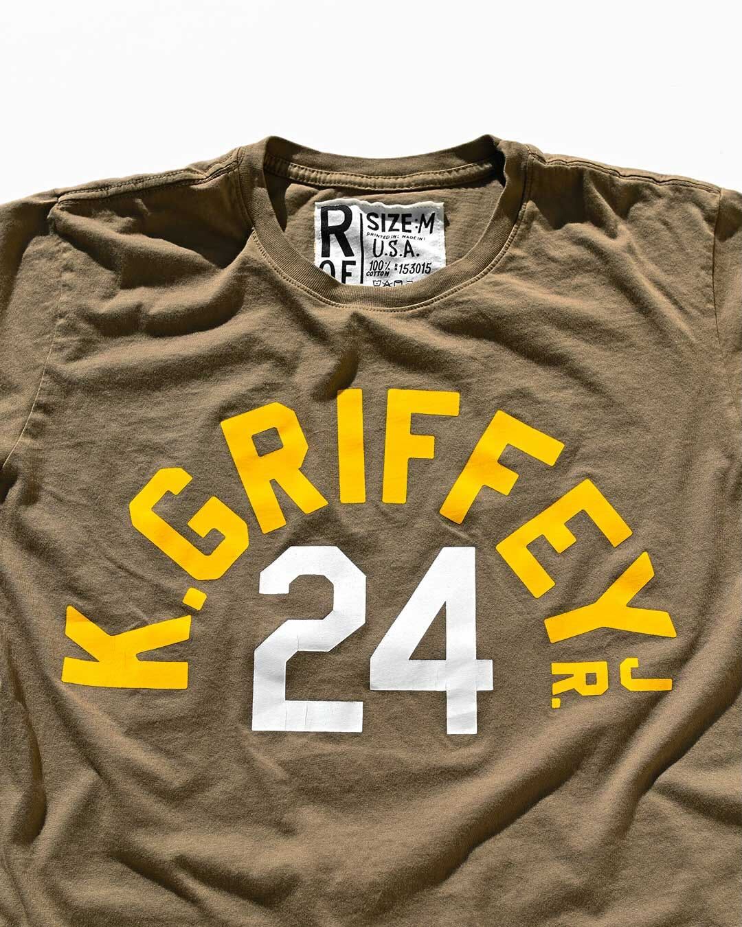 Ken Griffey Jr. "Fun Playing" Quote Olive Tee - Image 4