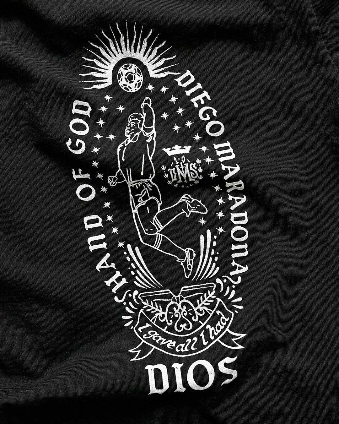 Maradona Hand of God Black Tee - Image 3