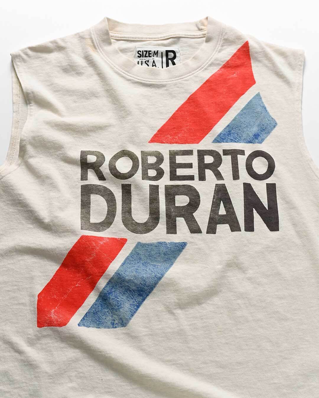 Roberto Duran Retro White Muscle Tee - Image 3
