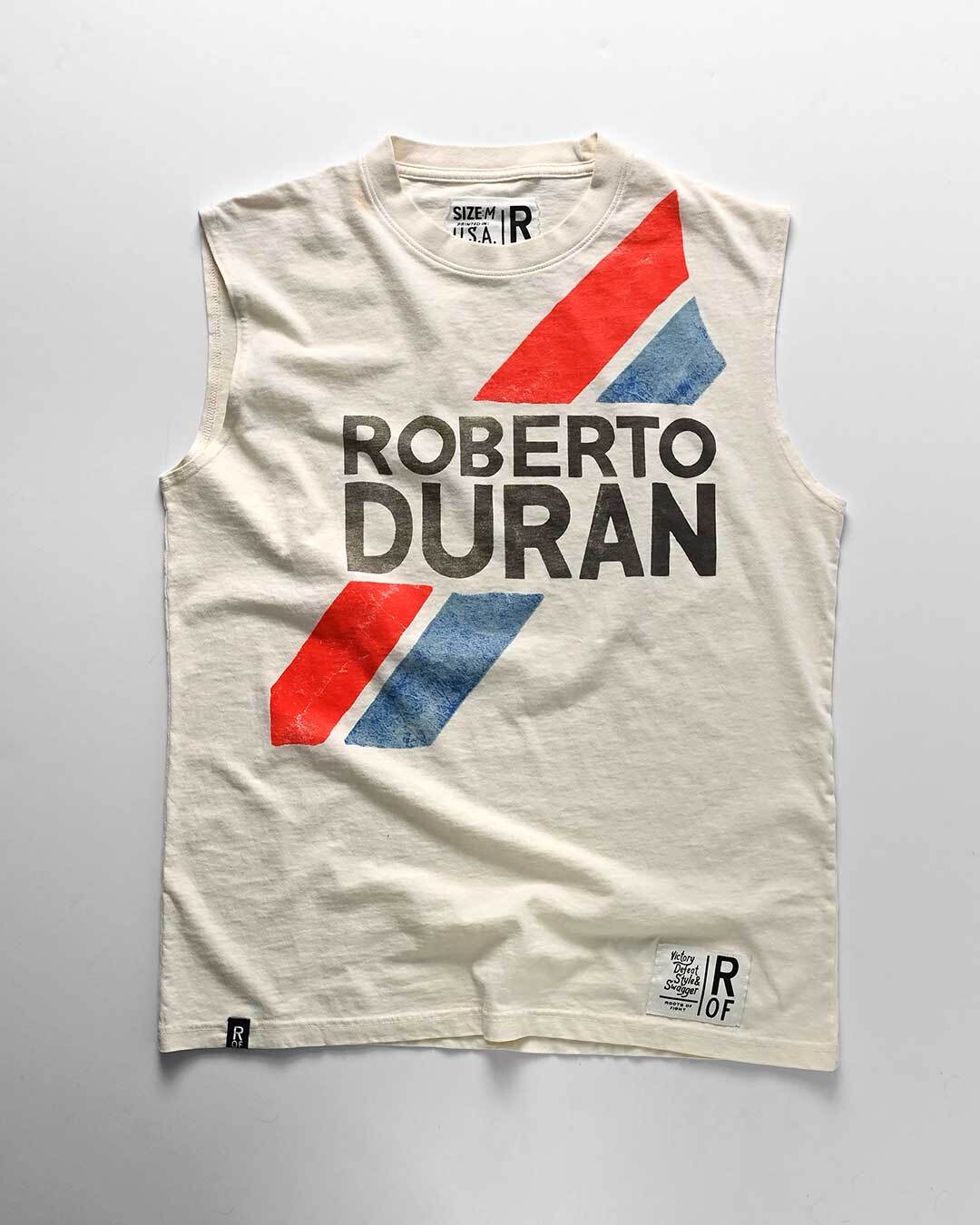 Roberto Duran Retro White Muscle Tee - Image 4