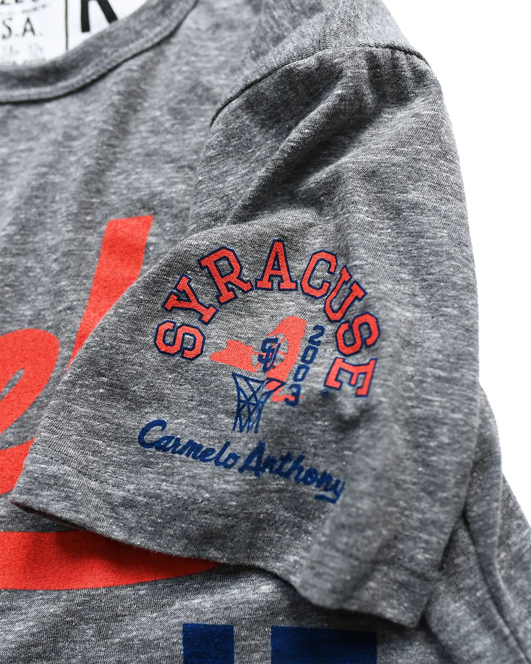 SYR - Carmelo Anthony #15 Grey Triblend Tee - Image 4