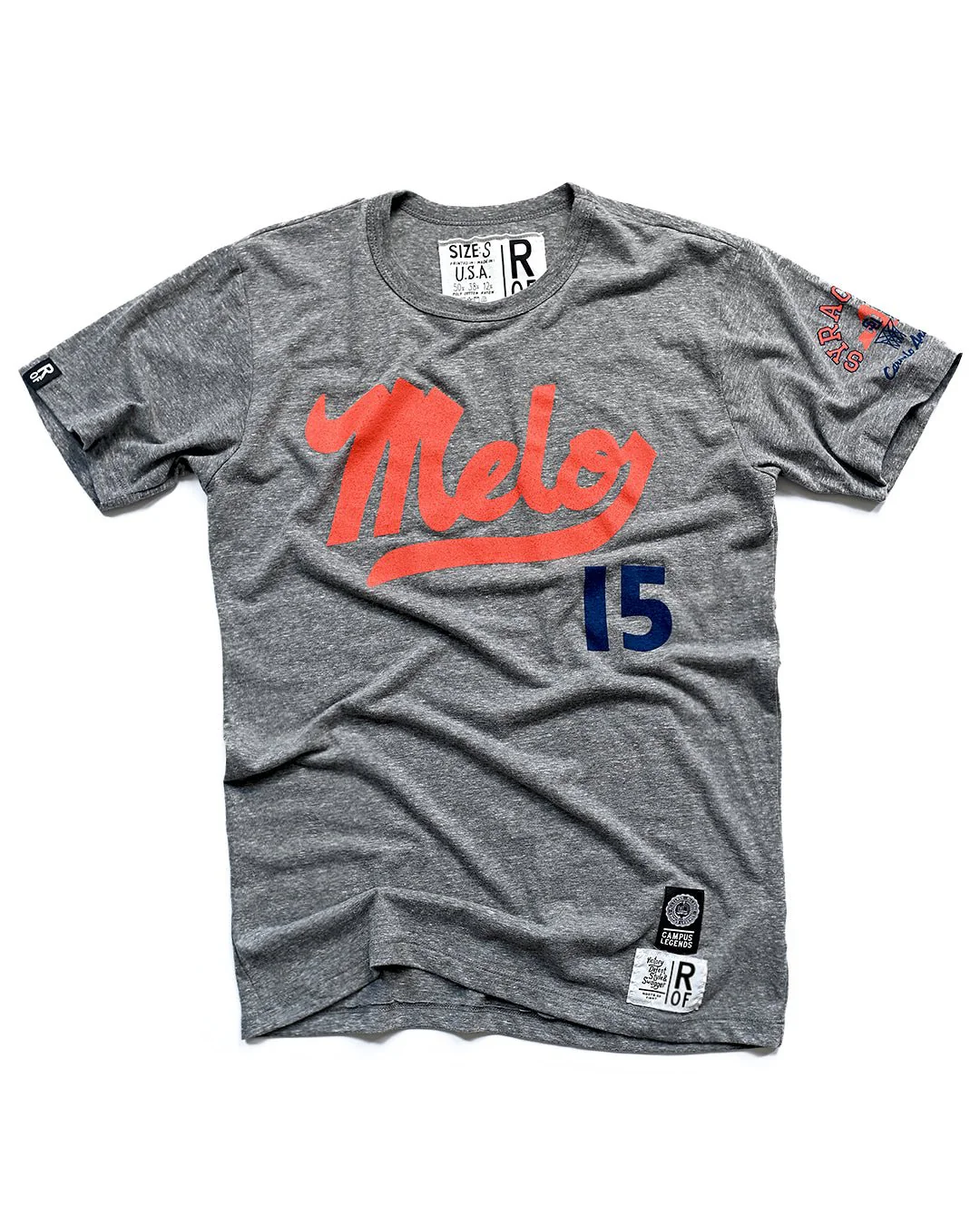 SYR - Carmelo Anthony #15 Grey Triblend Tee - Image 5
