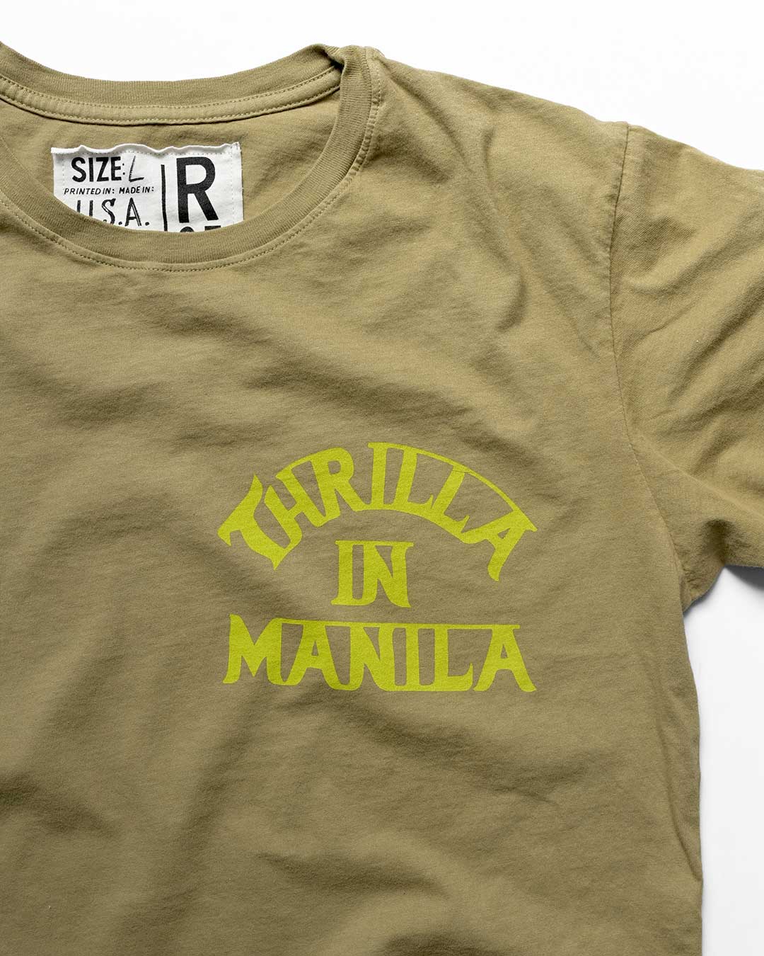 Thrilla In Manila Vintage Olive Tee - Image 5