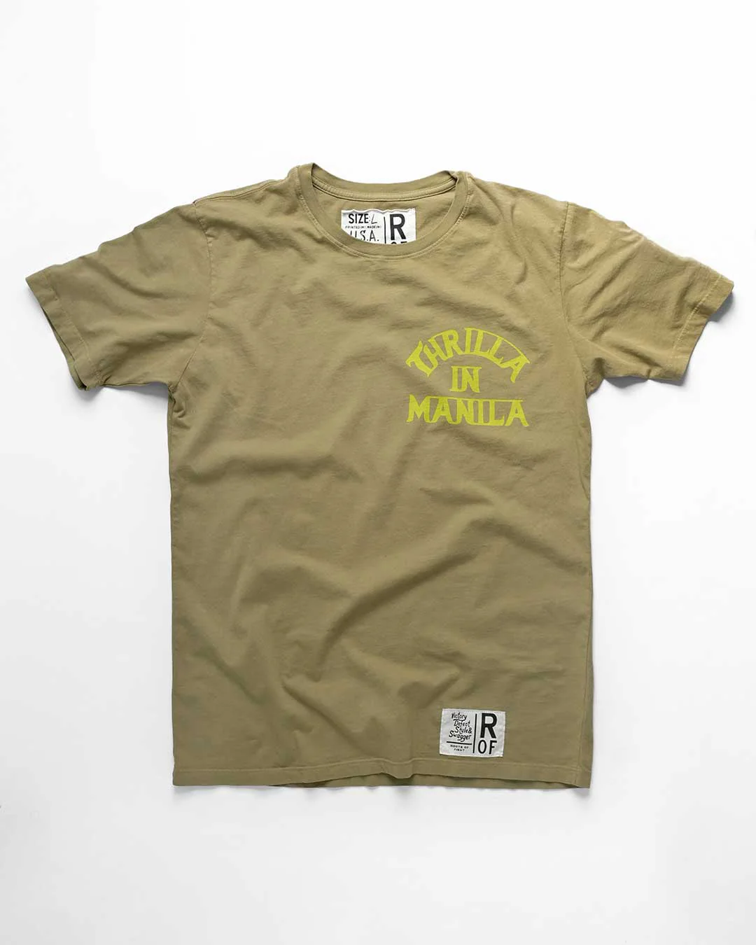 Thrilla In Manila Vintage Olive Tee - Image 6