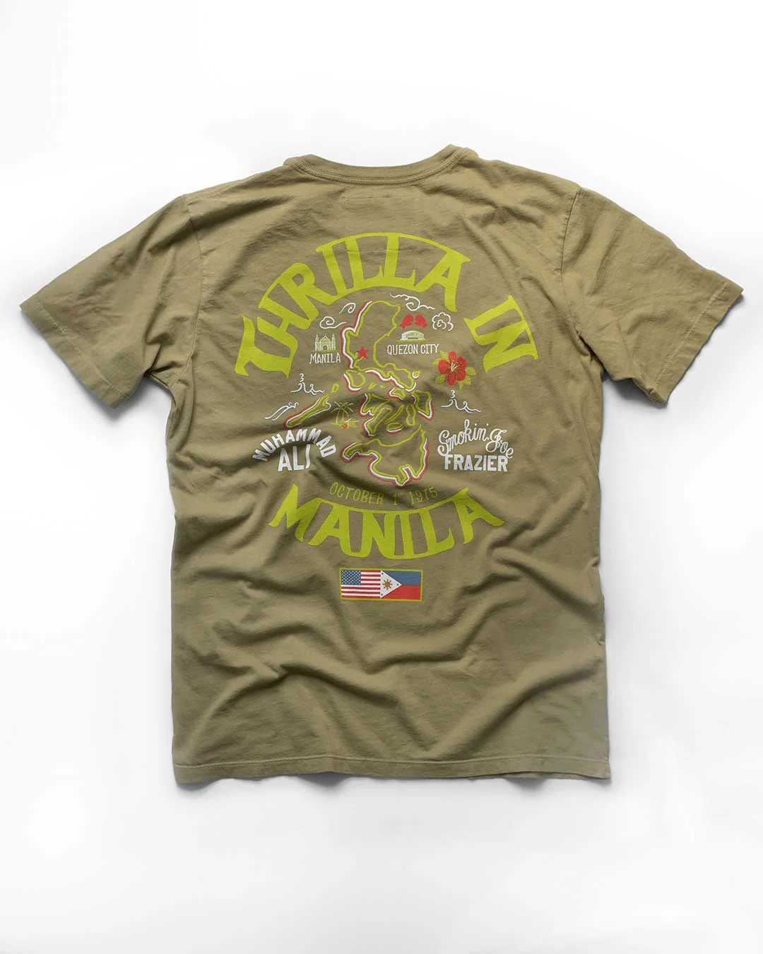 Thrilla In Manila Vintage Olive Tee - Image 7