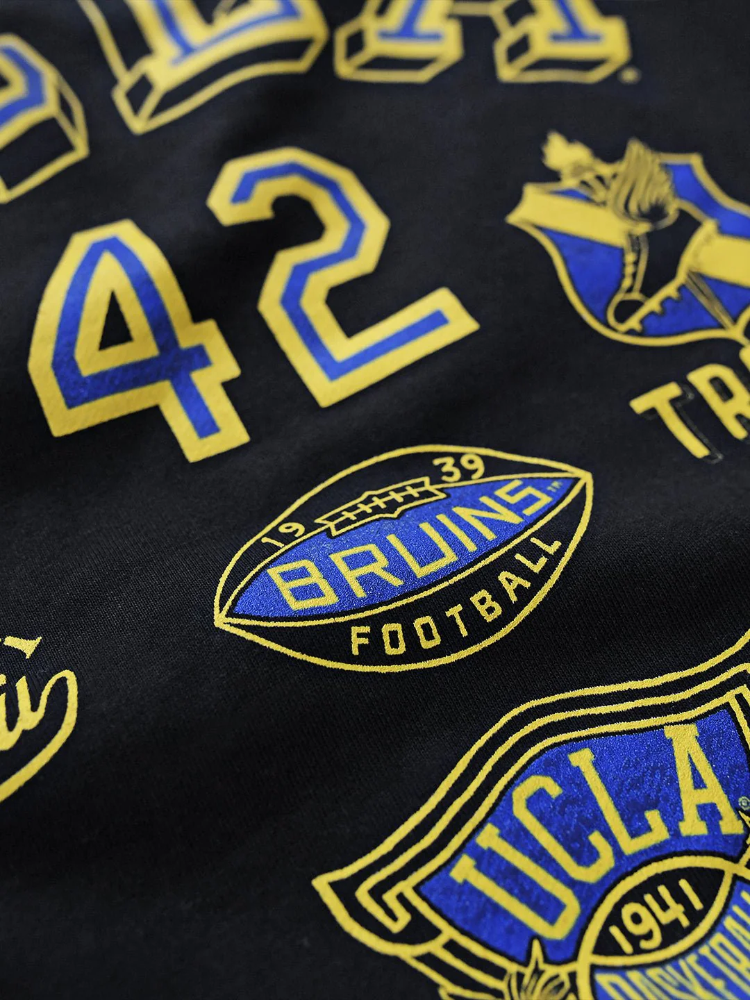 UCLA - Jackie Robinson 4-Sport Star Black Heavyweight PO Hoody - Image 4