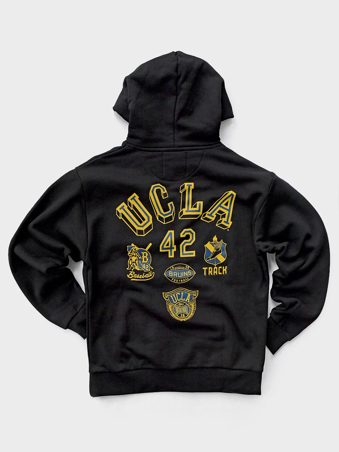 UCLA - Jackie Robinson 4-Sport Star Black Heavyweight PO Hoody - Image 6
