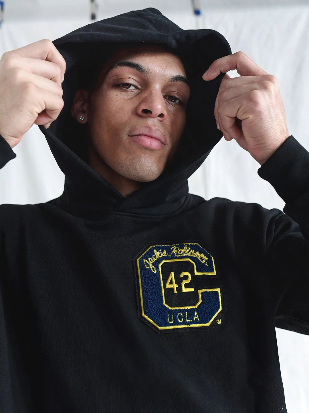 UCLA - Jackie Robinson 4-Sport Star Black Heavyweight PO Hoody - Image 9