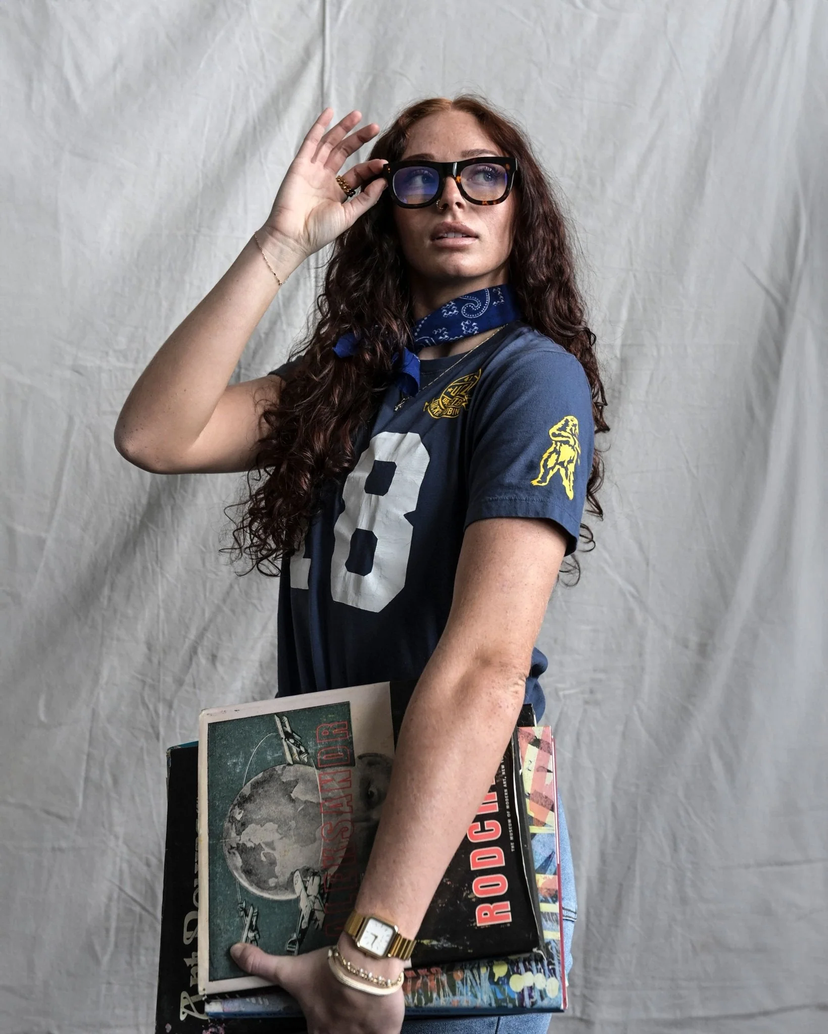 UCLA - Jackie Robinson Basketball #18 Navy Tee - Image 4