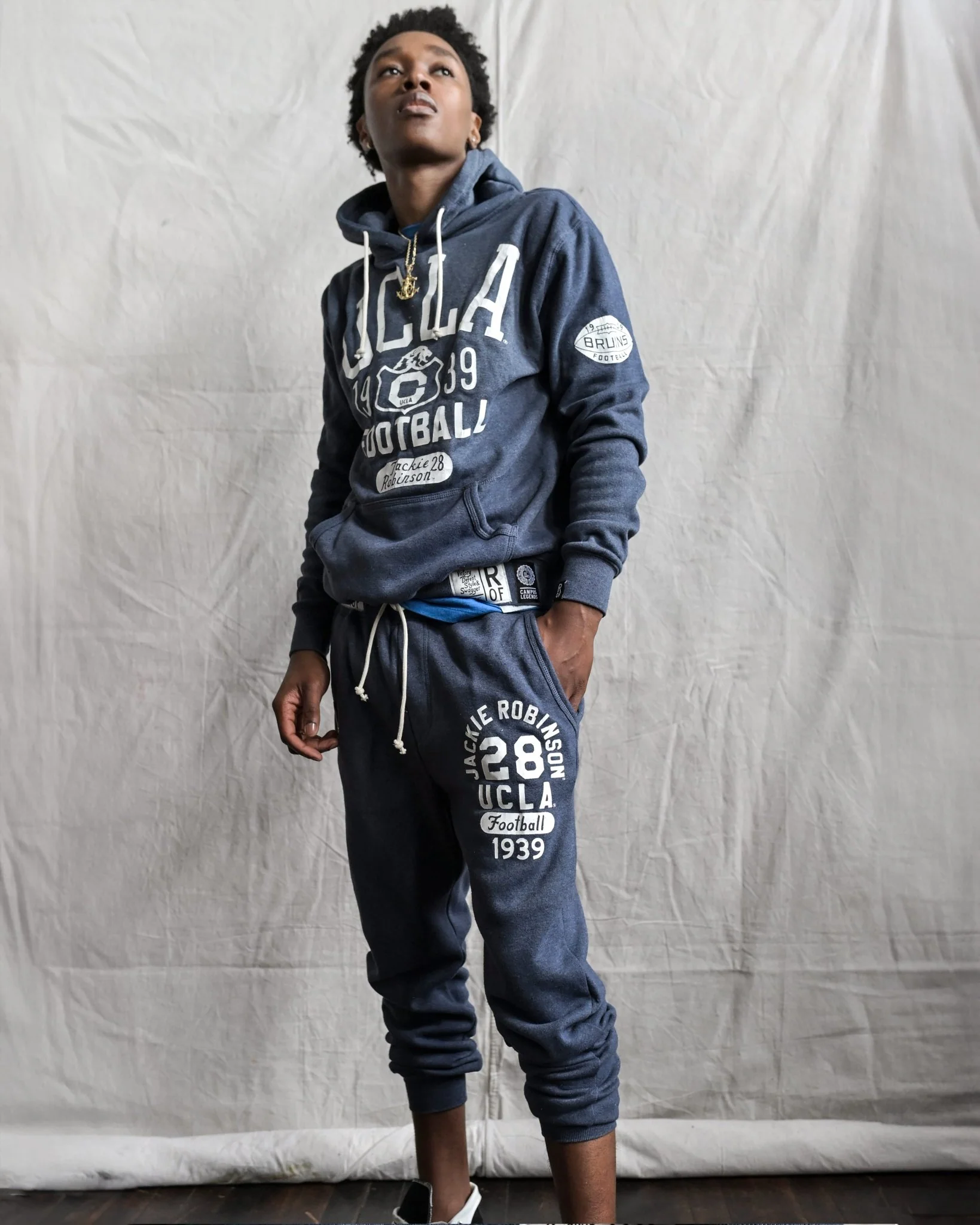 UCLA - Jackie Robinson Football Navy PO Hoody - Image 7