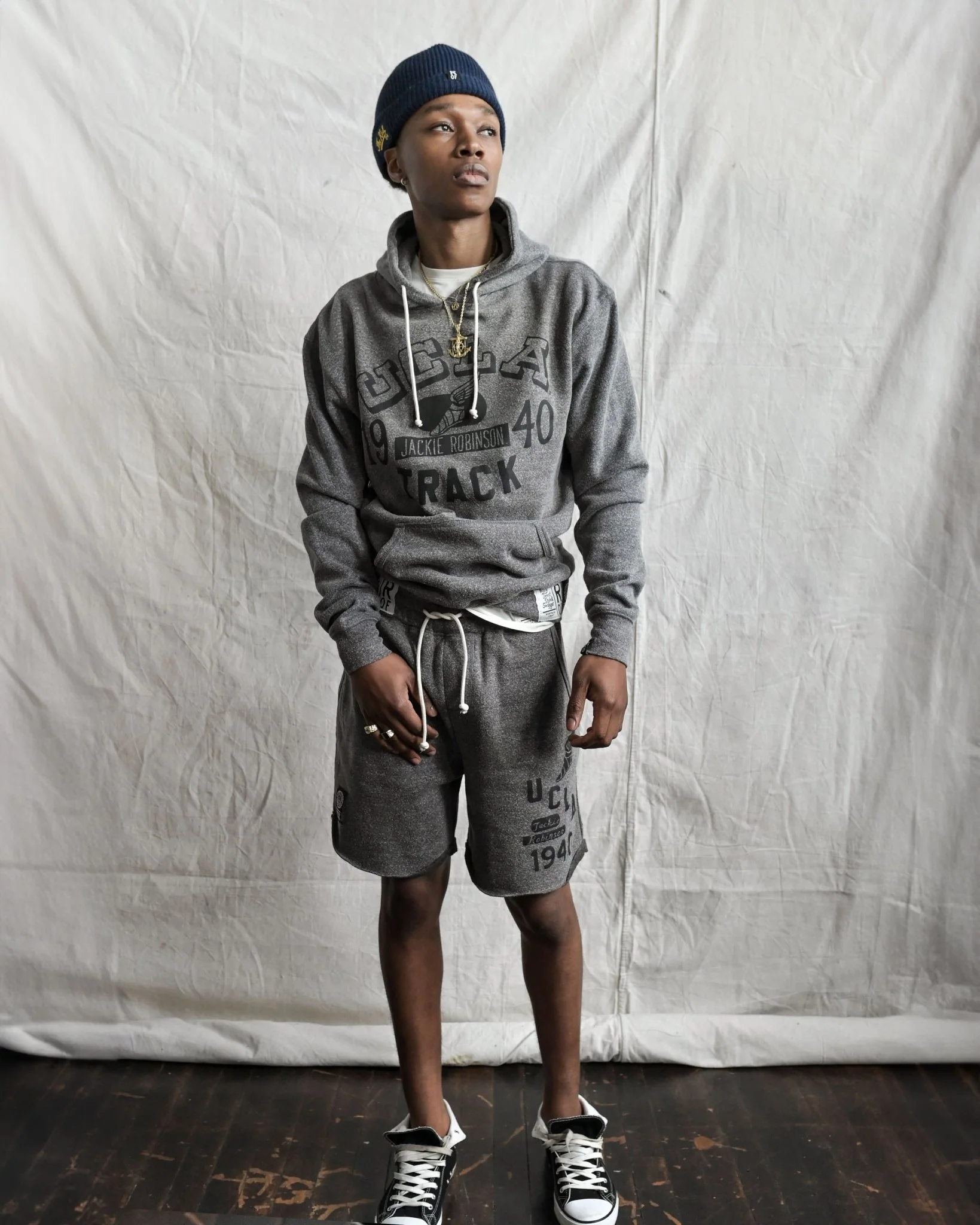 UCLA - Jackie Robinson Track Grey PO Hoody - Image 11