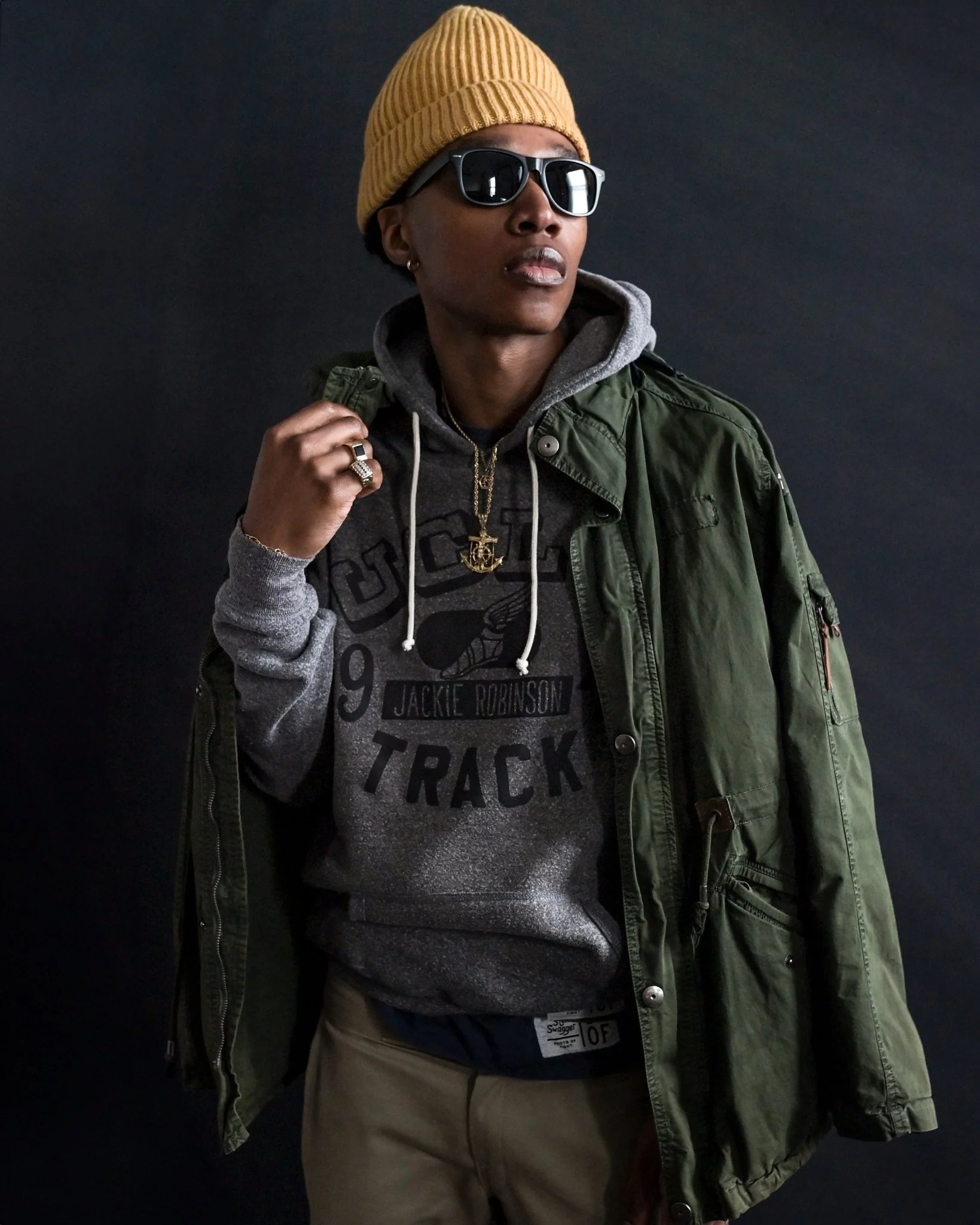 UCLA - Jackie Robinson Track Grey PO Hoody - Image 9