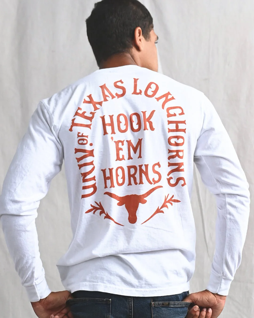 UT - Longhorns Hook 'Em White Long Sleeve Tee - Image 3
